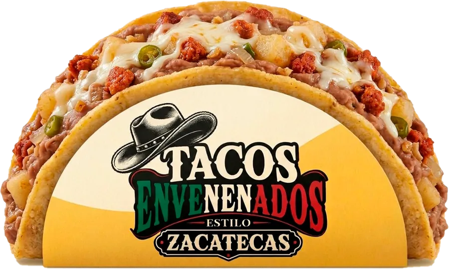 Taco envenenado con el logo de la casa